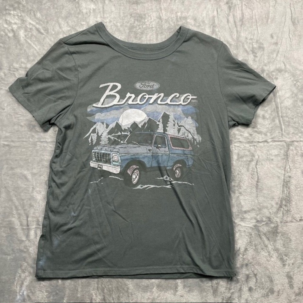 Ford Bronco‎ Graphic T Shirt Tee Top Womens Medium Car Truck SUV Gray